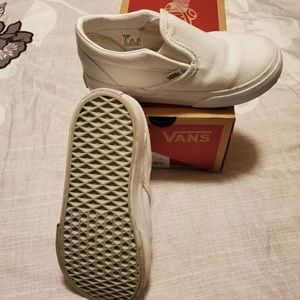 Boys White Slide on Vans
